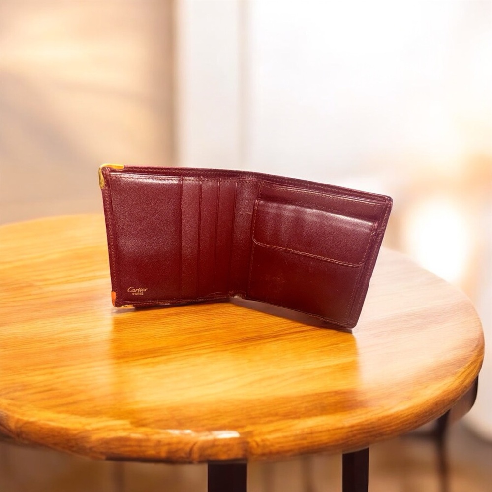 Classic Burgundy Cartier Leather Wallet